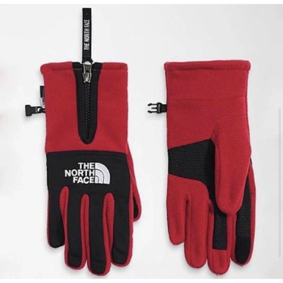 The Northface Denali ETIP Gloves Size Large Red/Black - Picture 2 of 3